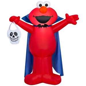 Gemmy Airblown Inflatable Elmo as Vampire w/Skull Sesame Street, 3.5 ft Tall, Multicolored - 1 of 4