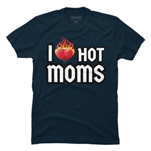 Men's Design By Humans I Love Hot Moms Heart By Metavera T-Shirt - 1 of 2