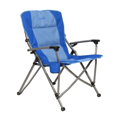 Kamp-Rite KAMPCC153 Soft Cushion Seat Hard Arm Outdoor Camping Folding Chair with Cupholder, 2 Tone Blue