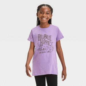 Girls' Lainey Wilson Short Sleeve Graphic T-Shirt - Purple - 1 of 4