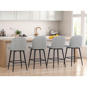 Dyonery Swivel Bar Stool with Back Support & Footrest, 26.9" Counter Height Kitchen Island Stools for Dining & Home Bar - 1 of 4