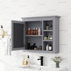 Grungis Wall Mounted Bathroom Storage Cabinet,30'' x28'' Medicine Cabinet with 3 Open Shelves and Mirror,Storage Cabinet for Bathroom - 2 of 4