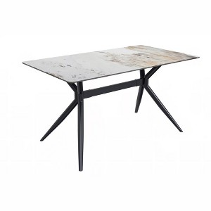 LeisureMod Elega Modern Dining Table Rectangular Tabletop and Durable Black Stainless Steel Base for Kitchen and Dining Room - 1 of 4