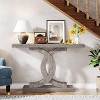 Tribesigns 39-inch Wooden Console Tables with Geometric Base - 4 of 4