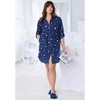 Dreams & Co. Plaid Flannel Button-Front Sleepshirt - 3 of 4