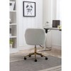 Okak Modern Adjustable 360 Revolving Home Office Desk Chair with Wheels,Teddy Wool Swivel Task Chair for Office,Study,Studio - 4 of 4