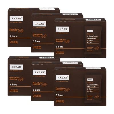 RXBAR Peanut Butter Chocolate Protein Bar - 6 boxes, 5 pack, 1.83 oz