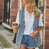 Women's Casual Denim Jean Vest Oversized Sleeveless Mid Long Button Down Jeans Jackets Vests Tops Waistcoat - 2 of 4