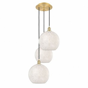 White Mouchette - 3 Light Cord Hung Multi Pendant In Modern Style-13.5 Inches Tall and 18.5 Inches Wide - 1 of 1