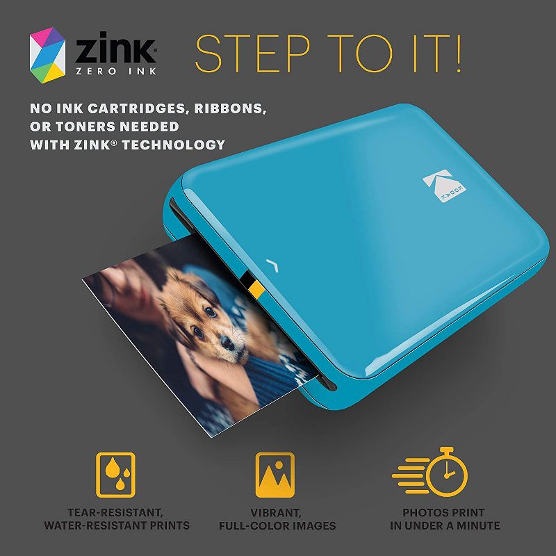 KODAK Step Instant Photo Printer  2x3” Sticky-Back Photos With Bluetooth/NFC, ZINK Technology & KODAK App for iOS & Android Prints, 4 of 5