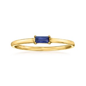 Pure Collection by Ross-Simons Sapphire-Accented Ring in 14kt Yellow Gold - 1 of 4