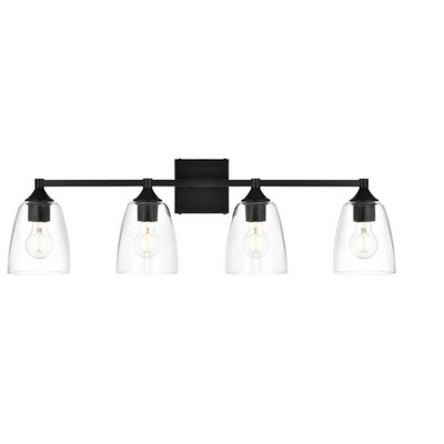 Elegant Lighting Gianni 4 light Black and Clear Bath Sconce