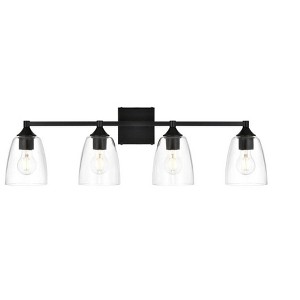 Elegant Lighting Gianni 4 light Black and Clear Bath Sconce - 1 of 4