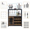 Jojoka Bar Cabinet,Large Capacity Liquor Cabinet with Storage,Adjustable Shelves for Glassware - 3 of 4