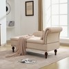 HYLEORY Storage Chaise Lounge, Modern Button Tufted Velvet Upholstered Leisure Accent Chair with Solid Wood Legs & Lumbar Pillow (right Armrest) - image 3 of 4