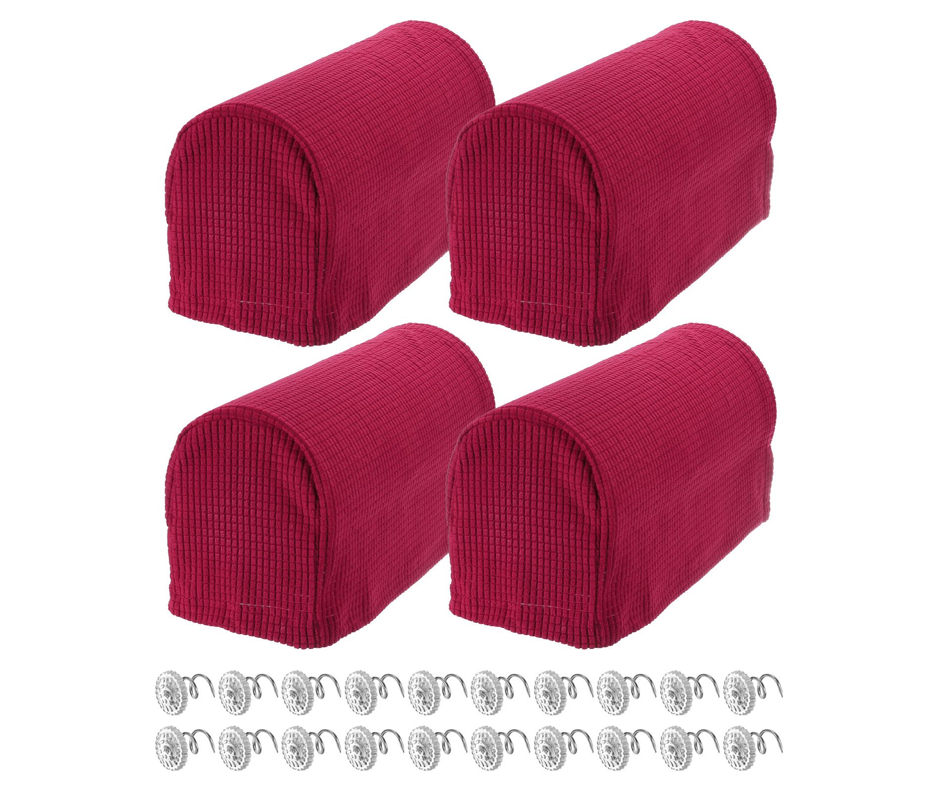 Unique Bargains Stretchy Anti-Slip Sofa Couch Armchair Covers with Pins 4 Pcs Burgundy