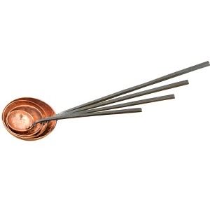 Storied Home Farmhouse Textured Copper Ladles with Metal Handles, Set of 4 Sizes in Drawstring Bag - 1 of 4