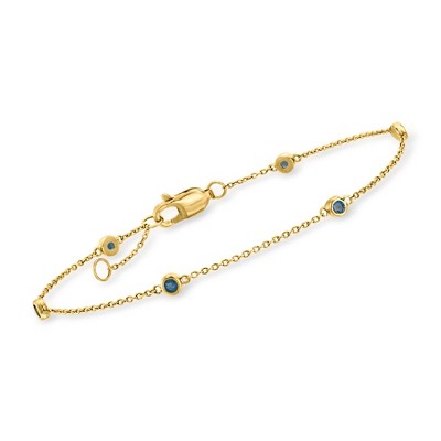 Pure Collection by Ross-Simons 0.20 ct. t.w. Sapphire Station Bracelet in 14kt Yellow Gold