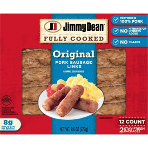 Jimmy Dean Original Fully Cooked Pork Sausage Links - 9.6oz/12ct - 1 of 4