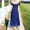 Anna-Kaci Women's Boho Convertible Cap Sleeve Off-Shoulder Smocked Maxi Dress - 3 of 4