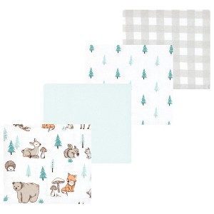 Luvable Friends Hudson Baby Flannel Receiving Blankets 4pk - 1 of 2