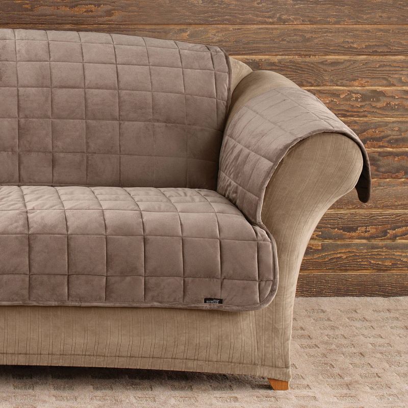 Antimicrobial Quilted Loveseat Furniture Protector - Sure Fit, 4 of 5