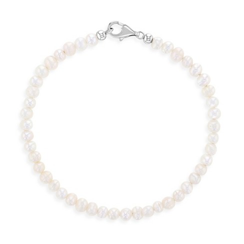 Cultured pearl bracelet deals sterling silver