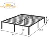 14 " Full Bed Frame Metal Platform Bed Frame w/6 Non-Slip Mattress Storage Space Under The Bed No Box Spring Needed - 2 of 4