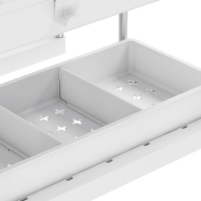 Simplify 2-Tier White Plastic Sink Organizer with Drawer
