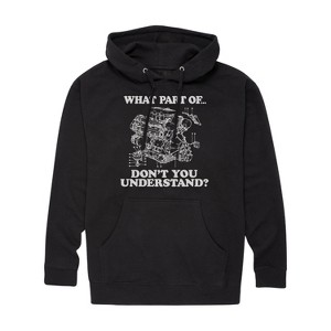 Men's - Instant Message - What Part Don't You Understand Engine Graphic Fleece Pullover Hoodie - 1 of 4