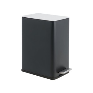 SEVOBAL Trash Can Kitchen Garbage Can Trash Cans Rectangle Stainless Steel with Soft Close Lid Step Foot Pedal Bathroom Toilet, Black, 19"*16"*10" - 1 of 4
