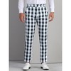 Lars Amadeus Men's Regular Fit Flat Front Contrast Color Business Gingham Pants - 2 of 4