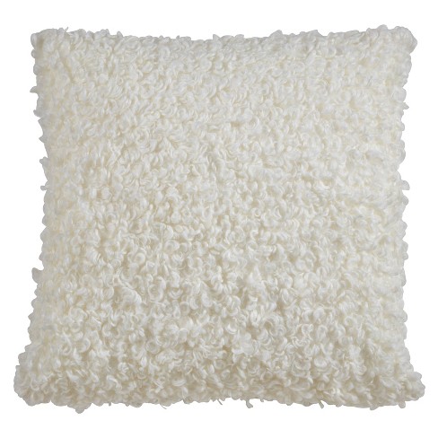 18 Faux Lamb Fur Pillow Cover Ivory Saro Lifestyle Target