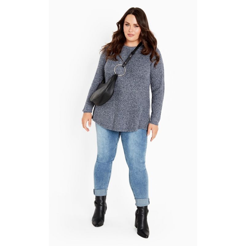 Women's Plus Size Tia Tunic Sweater - navy | AVENUE, 2 of 8