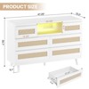 Natural Rattan Dresser for Bedroom, 6 Drawer Double Dressers, Modern Dresser Chest, Beside Table - 2 of 4