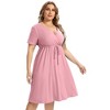 Women's Plus Size  A Line Flowy Party Midi Dresses - 3 of 4