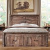 SinCiDo Farmhouse Wood Platform Bed Frame, 51" Headboard, 20" Roman Column Footboard, 2 Storage Drawers, Box Spring Not Needed - 2 of 4