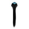 Slickblue Women's Black Solitaire Ring, Sea Blue Square Crystal, Stainless Steel Band, Minimal Style, Sizes 5–10 - 4 of 4