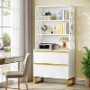 Hommoo 71" Tall 4-Tier Bookshelf with 2 Drawers White - image 2 of 4