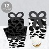 Big Dot of Happiness Cow Print - Square Favor Gift Boxes - Farm Animal Party Bow Boxes - Set of 12 - 3 of 4