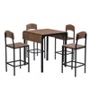 ChicFurnit Dining Sets Counter Height Drop Leaf Table Set with Chairs for Kitchen Dining Room, Brown, 42.91"*35.24"*7.87" - 2 of 4