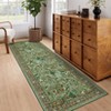 Botanical Floral Rug Farmhouse Floor Runner with Non-Slip Backing, Stain-Resistant Bordered Hallway Rug - 2 of 4