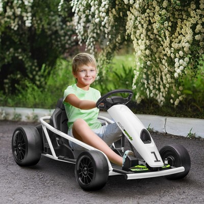 Whisen Kids’ Go Kart with Safety Belt, Backrest and All-Terrain Wheels, Outdoor Riding Toy Gift for 8-12 Years Old