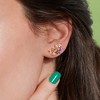 Ross-Simons 1.10 ct. t.w. Amethyst and .80 ct. t.w. Pink Sapphire Vine Ear Climbers in 14kt Yellow Gold - 3 of 4