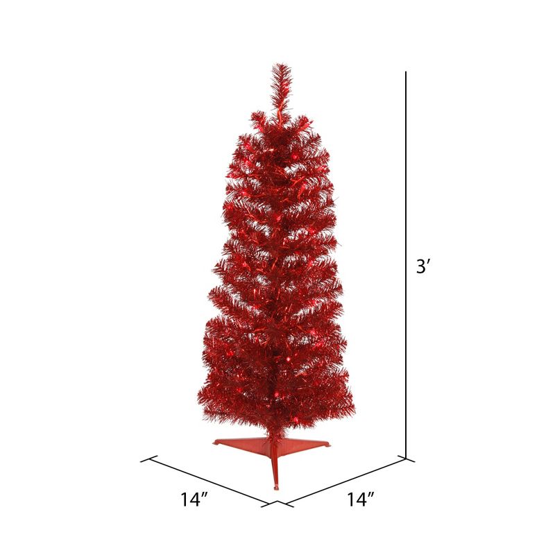 Vickerman Red Pencil Artificial Christmas Tree, 3 of 4