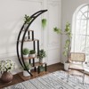COZONY 5-Tier Metal Indoor Plant Stand — Half Moon Round Shelf with 4 Hooks, Tiered Garden Plant Holder for Home, Balcony & Living Room - 3 of 4