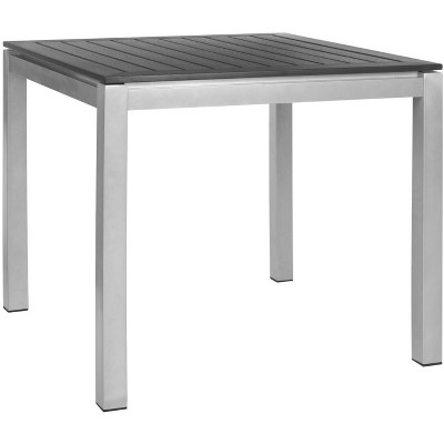Onika 32" Black and Gray Aluminum Square Dining Table