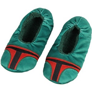 Seven Times Six Star Wars Boba Fett Slippers Embroidered Helmet Slipper Socks No-Slip Sole Green - 1 of 4