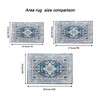 Lyngins Vintage Print Bohemian Area Rug, Machine Washable Rug for Living Room, Ultra-Soft Faux Cashmere, Blue Flower Rug (No Shedding) - 4 of 4