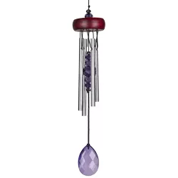 Woodstock Chimes Signature Collection, Gem Drop Chime, 10'' Violet Silver Wind Chime GEMVI
